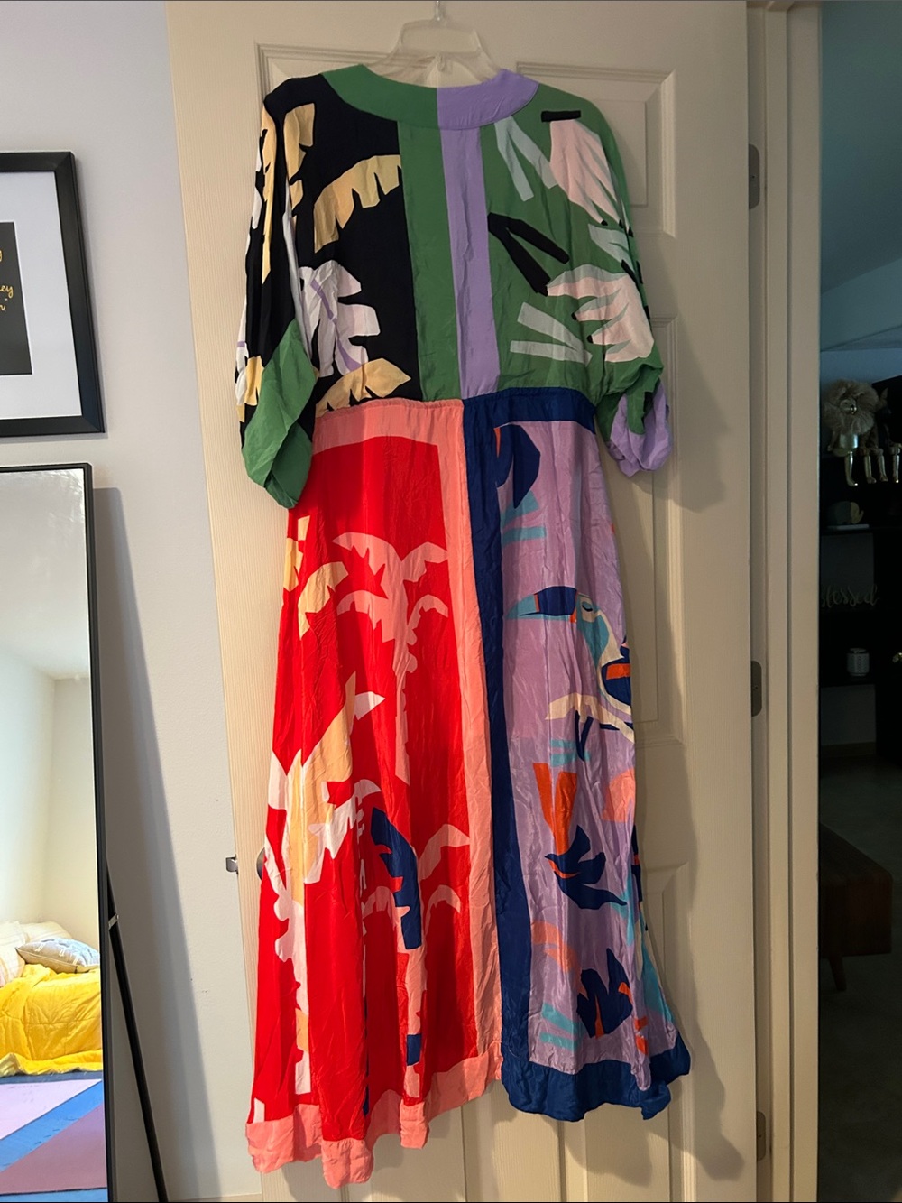 Farm Rio Colorblock Tropical Kimono Maxi Dress - Multicolor small - Picture 4 of 4